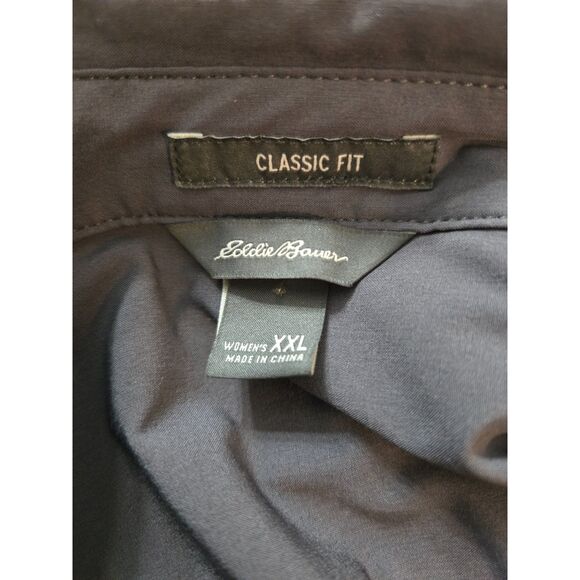 Eddie Bauer Women's Departure 3.0 Long-Sleeve Shirt Sz XXL Classic Fit in Gray - Picture 4 of 5